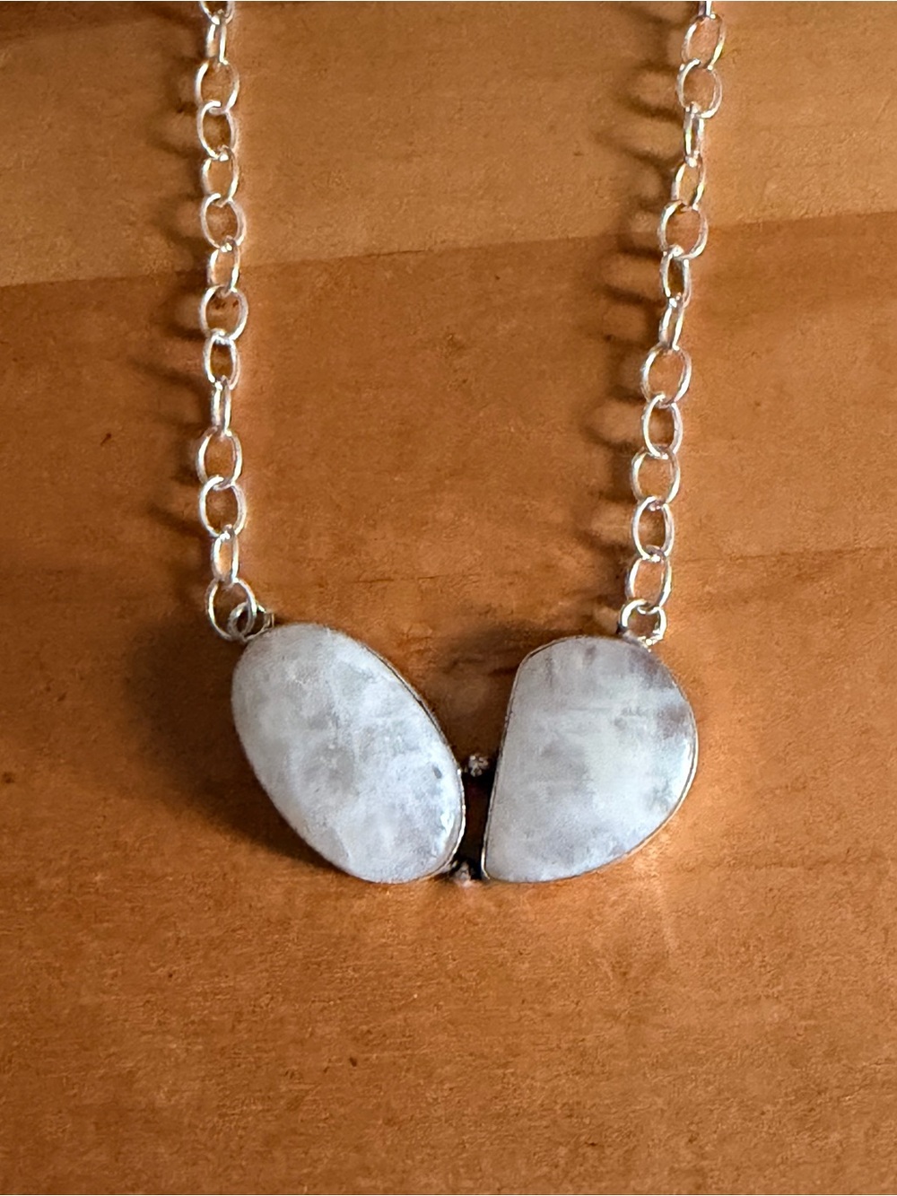 Flashy Blue Moonstone Pendant Necklace - 18” - 925 Plated/Stamped
